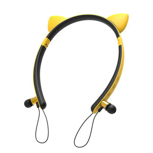 Cosplay Cat Ears Gaming Headsets with Built in Mic Stereo Headset Sports Wireless Bluetooth Headset